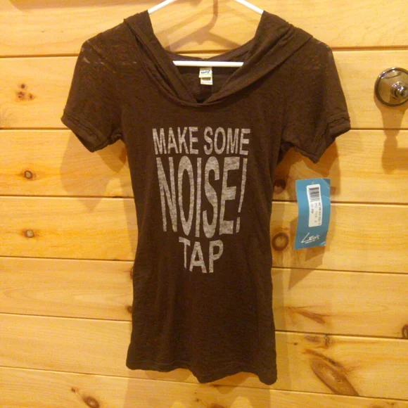 Women's Brown Graphic Tap Hoodie Shirt - Picture 1 of 9